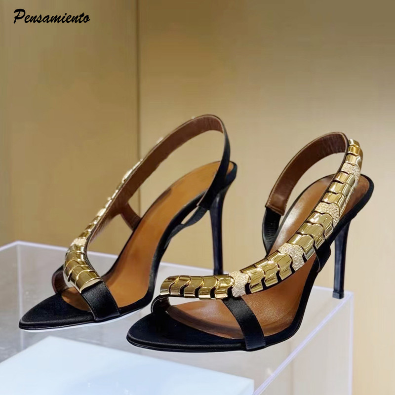 Summer Holiday Clothing Women - صنادل نسائية فاخرة مرصعة بالأحجار الكريمة