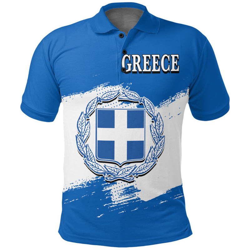 Summer Clothing For Greece - اليونان العلم خريطة ثلاثية الأبعاد طباعة