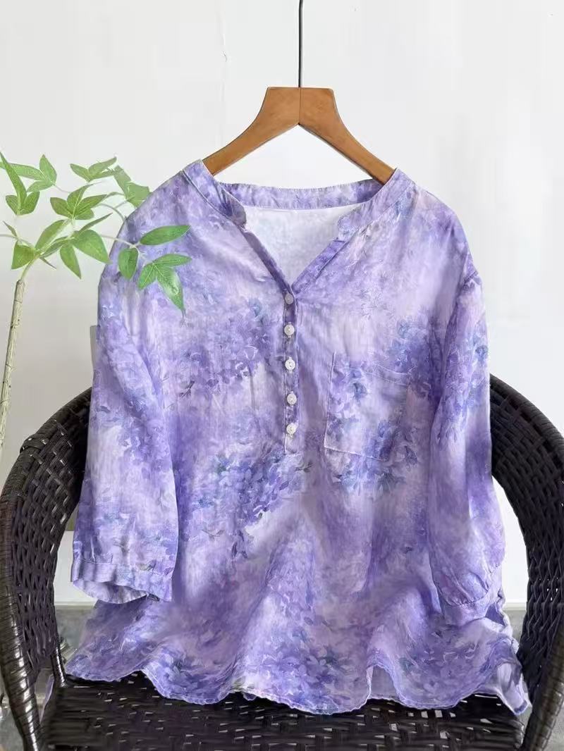 Japan Summer Clothing Women - قمصان رامي 100% للنساء صيفية بتصميم