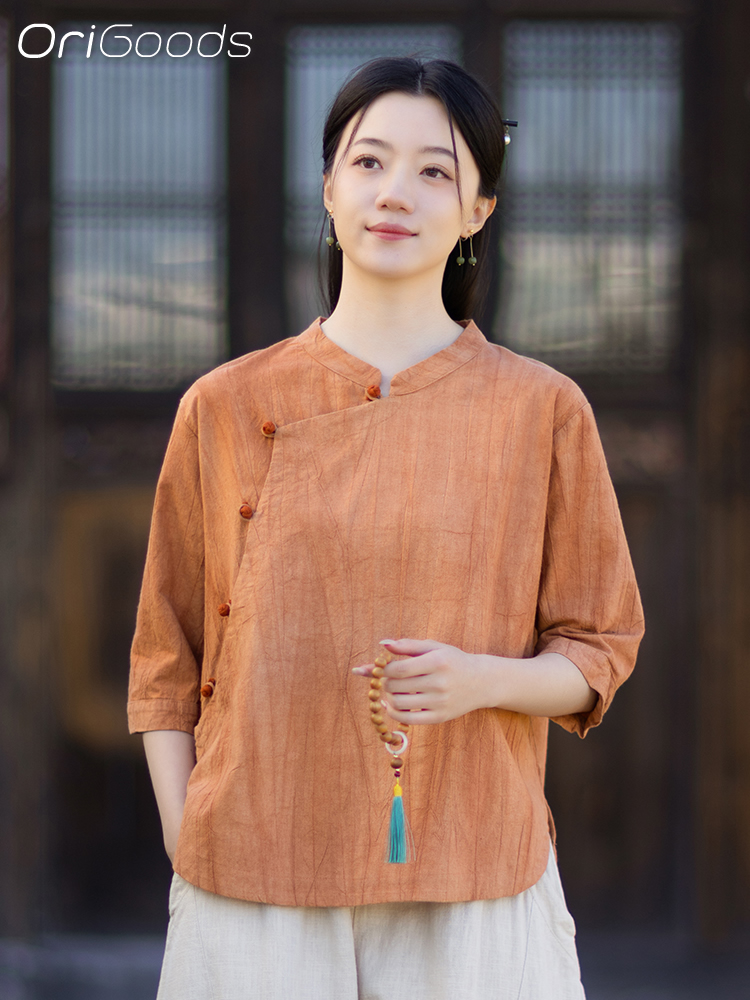 Japan Summer Clothing Women - قميص أوريغودز بتصميم تاي داي للنساء،