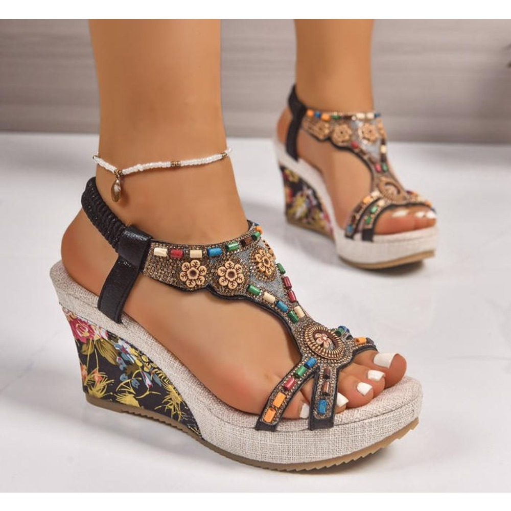 صندل نسائي جلدي صيفي أنيق بكعب - مراجعة Summer Holiday Clothing Women وسعره