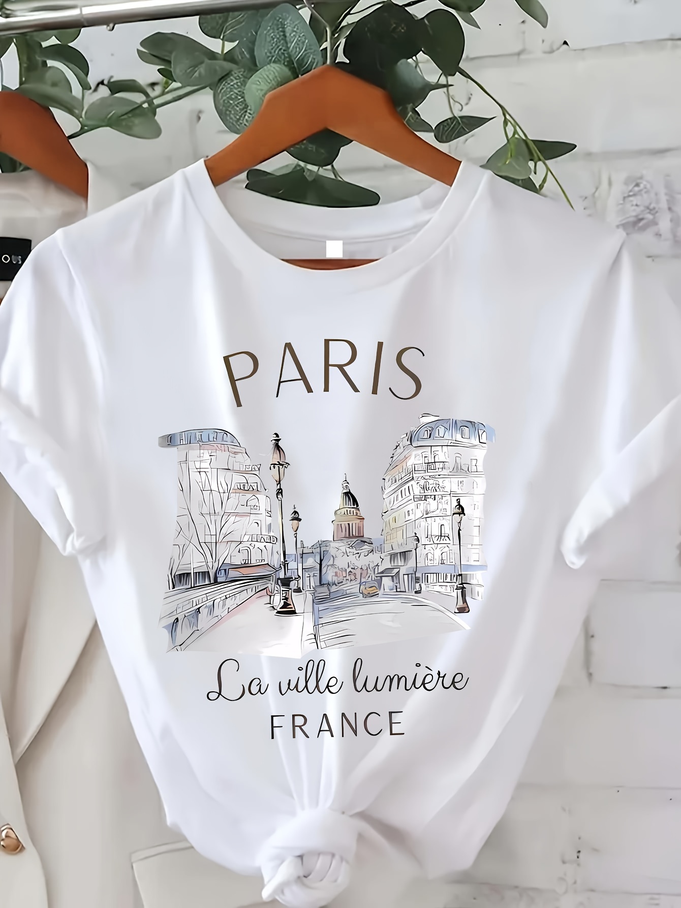 تي شيرت نسائي مطبوع من باريس،  - مراجعة Summer Clothing In Paris وسعره
