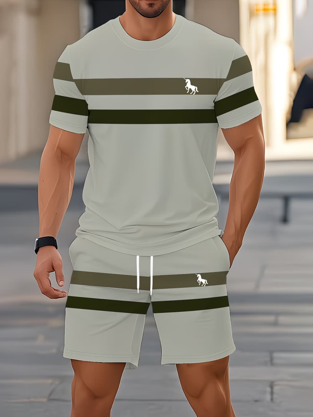 طقم صيفي رجالي مكون من قطعتين: - مراجعة Summer Clothing Outfits وسعره