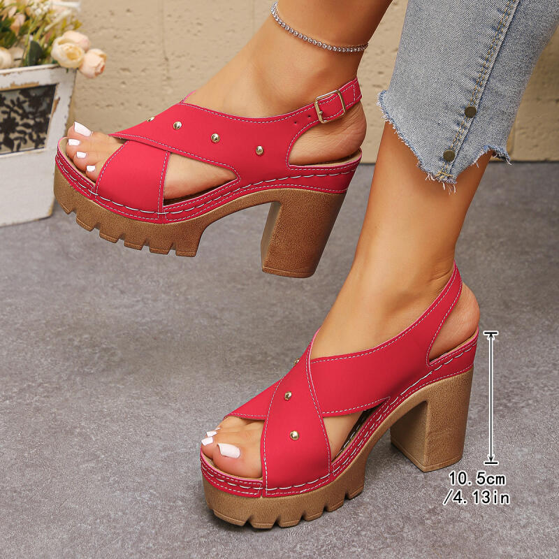 خمر سوبر عالية الكعب عبر حزام  - مراجعة Summer Holiday Clothing Women وسعره