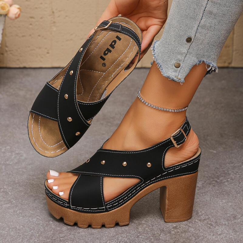 خمر سوبر عالية الكعب عبر حزام  - مراجعة Summer Holiday Clothing Women وسعره