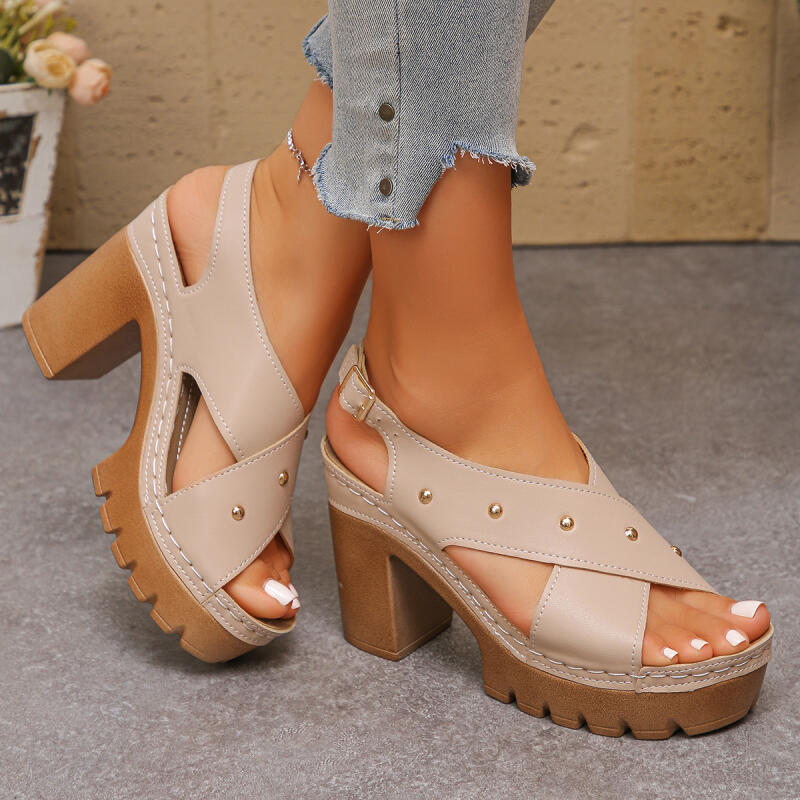 خمر سوبر عالية الكعب عبر حزام  - مراجعة Summer Holiday Clothing Women وسعره